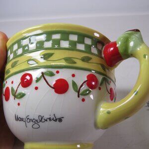 Mary Engelbreit Ceramic Cup with spout 1998 has crazing (dimensional details)